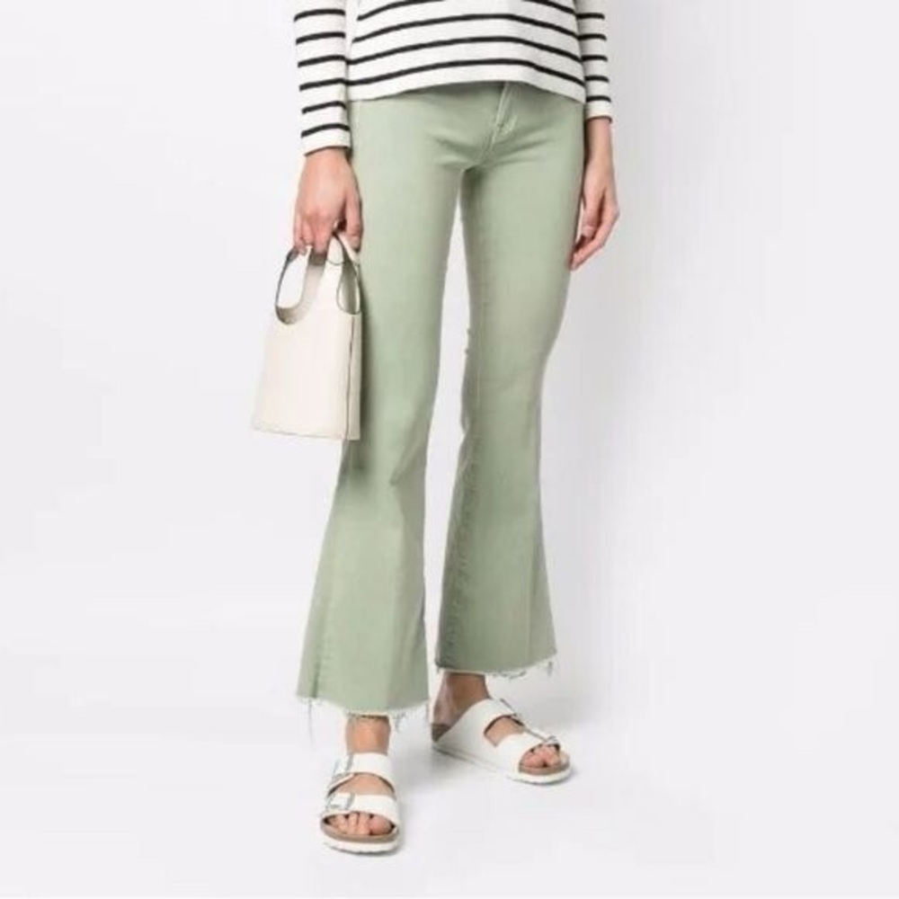 MOTHER Women's Boot Cut Jeans in Light Green